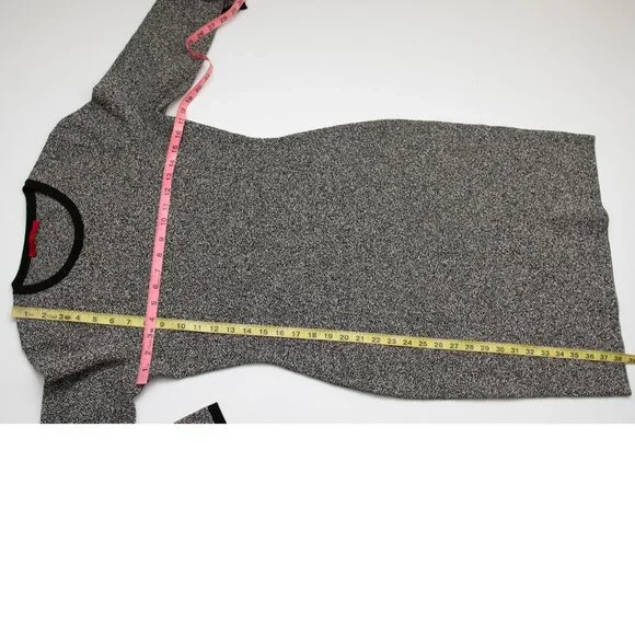 CH Carolina Herrera Dress Jacquard Knit Midi Long Sleeve Black White Size Small - Picture 5 of 6